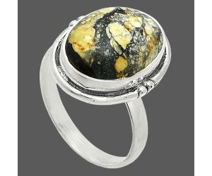Authentic White Buffalo Turquoise Nevada Ring size-9.5 SDR236131 R-1175, 12x17 mm