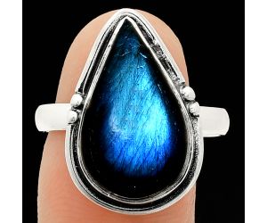 Blue Fire Labradorite Ring size-10 SDR236143 R-1175, 12x19 mm