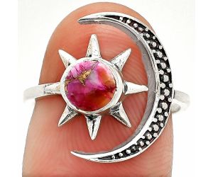 Star Moon - Kingman Pink Dahlia Turquoise Ring size-7 SDR236148 R-1015, 6x6 mm