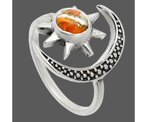 Star Moon - Spiny Oyster Turquoise Ring size-7 SDR236165 R-1015, 6x6 mm