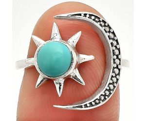 Star Moon - Natural Rare Turquoise Nevada Aztec Mt Ring size-6.5 SDR236178 R-1015, 6x6 mm