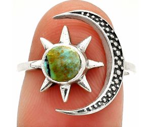 Star Moon - Lucky Charm Tibetan Turquoise Ring size-7 SDR236200 R-1015, 6x6 mm