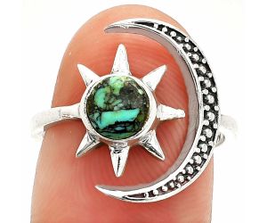 Star Moon - Lucky Charm Tibetan Turquoise Ring size-7 SDR236219 R-1015, 6x6 mm