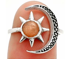 Star Moon - Sunstone Ring size-6.5 SDR236227 R-1015, 6x6 mm