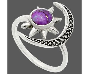 Star Moon - Copper Purple Turquoise Ring size-7.5 SDR236231 R-1015, 6x6 mm