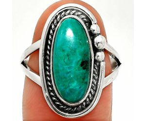 Azurite Chrysocolla Ring size-8 SDR236254 R-1148, 7x16 mm