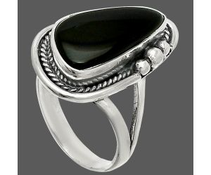 Black Onyx Ring size-8 SDR236263 R-1148, 9x18 mm