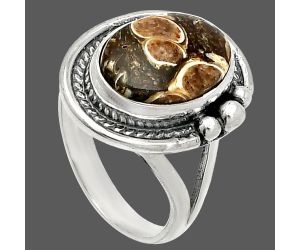 Turtella Jasper Ring size-7 SDR236301 R-1148, 9x13 mm