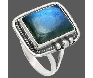Blue Fire Labradorite Ring size-10 SDR236340 R-1148, 11x15 mm