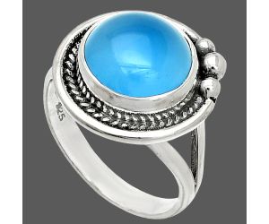 Blue Chalcedony Ring size-7 SDR236356 R-1148, 11x11 mm