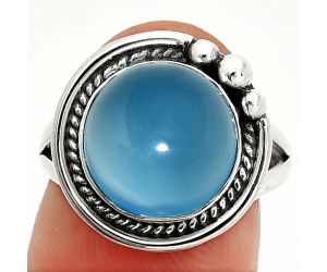 Blue Chalcedony Ring size-7 SDR236370 R-1148, 11x11 mm