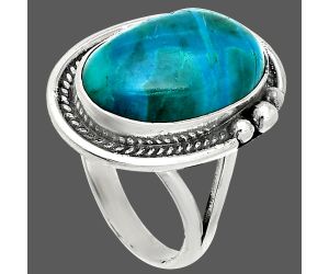 Azurite Chrysocolla Ring size-9 SDR236392 R-1148, 11x18 mm