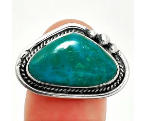 Azurite Chrysocolla Ring size-8 SDR236395 R-1148, 11x18 mm