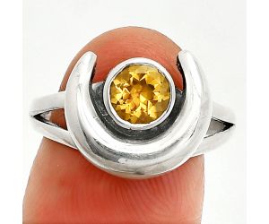 Crescent Moon - Citrine Ring size-8 SDR236436 R-1072, 6x6 mm