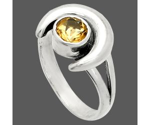 Crescent Moon - Citrine Ring size-8 SDR236436 R-1072, 6x6 mm