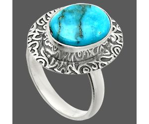 Natural Turquoise Morenci Mine Ring size-7 SDR236487 R-1649, 9x12 mm