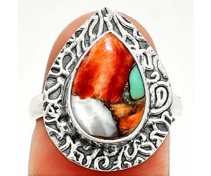 Spiny Oyster Turquoise Ring size-7 SDR236489 R-1649, 9x13 mm