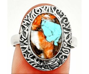 Spiny Oyster Turquoise Ring size-9 SDR236491 R-1649, 9x13 mm