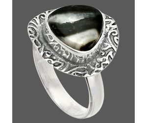 Mexican Cabbing Fossil Ring size-6 SDR236523 R-1649, 10x10 mm