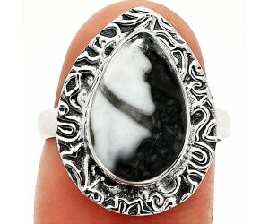 Mexican Cabbing Fossil Ring size-6.5 SDR236558 R-1649, 9x14 mm