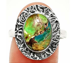 Copper Green Turquoise Ring size-9 SDR236579 R-1649, 9x13 mm