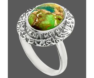 Copper Green Turquoise Ring size-9 SDR236579 R-1649, 9x13 mm
