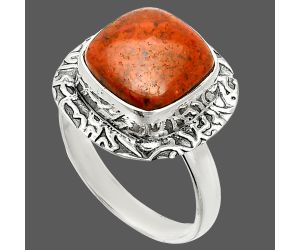 Red Moss Agate Ring size-8 SDR236585 R-1649, 11x11 mm