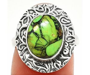 Green Matrix Turquoise Ring size-7 SDR236610 R-1649, 9x12 mm