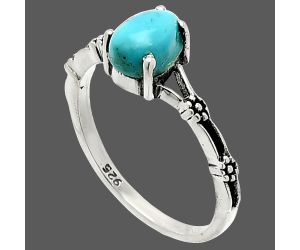 Natural Rare Turquoise Nevada Aztec Mt Ring size-6 SDR236638 R-1720, 5x7 mm