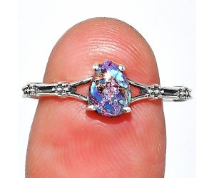 Kingman Purple Dahlia Turquoise Ring size-8 SDR236674 R-1720, 5x7 mm