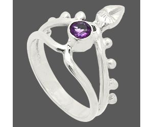 African Amethyst Ring size-6 SDR236752 R-1467, 4x4 mm