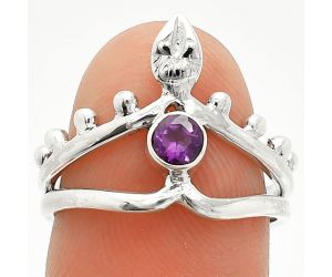 African Amethyst Ring size-7 SDR236754 R-1467, 4x4 mm