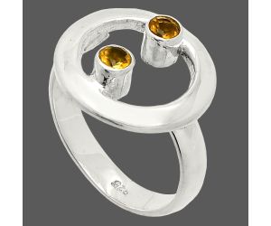 Citrine Ring size-6.5 SDR236801 R-1540, 3x3 mm