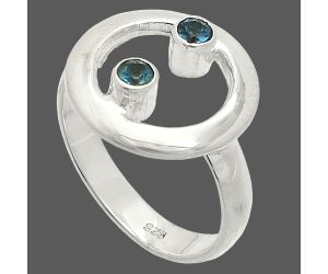 London Blue Topaz Ring size-8 SDR236809 R-1540, 3x3 mm