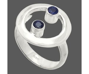 Blue Sapphire Ring size-5 SDR236810 R-1540, 3x3 mm