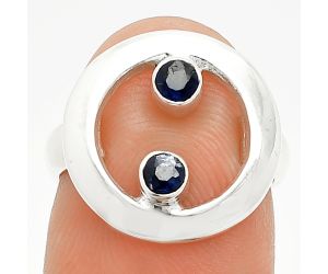 Blue Sapphire Ring size-5 SDR236848 R-1540, 3x3 mm