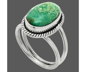 Natural Rare Turquoise Nevada Aztec Mt Ring size-7 SDR236959 R-1068, 9x14 mm