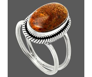 Red Moss Agate Ring size-8 SDR236966 R-1068, 9x15 mm