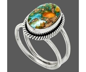 Spiny Oyster Turquoise Ring size-8 SDR236983 R-1068, 9x14 mm