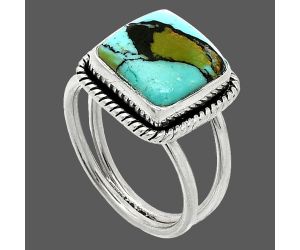 Lucky Charm Tibetan Turquoise Ring size-7 SDR236991 R-1068, 11x11 mm
