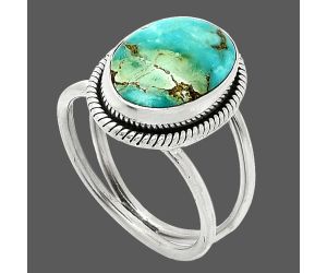 Natural Rare Turquoise Nevada Aztec Mt Ring size-8 SDR236993 R-1068, 10x14 mm