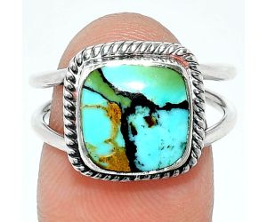 Lucky Charm Tibetan Turquoise Ring size-7.5 SDR237003 R-1068, 10x10 mm