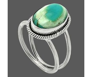 Natural Rare Turquoise Nevada Aztec Mt Ring size-8 SDR237009 R-1068, 9x14 mm