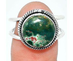 Blood Stone Ring size-8 SDR237011 R-1068, 12x12 mm