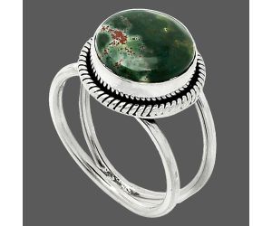 Blood Stone Ring size-8 SDR237011 R-1068, 12x12 mm