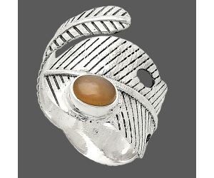 Adjustable Feather - Rose Quartz Ring size-7.5 SDR237029 R-1473, 5x7 mm
