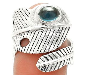 Adjustable Feather - London Blue Topaz Ring size-8 SDR237032 R-1473, 5x7 mm