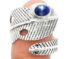 Adjustable Feather - Lapis Lazuli Ring size-8.5 SDR237046 R-1473, 5x7 mm