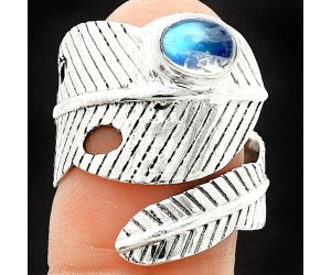 Adjustable Feather - Rainbow Moonstone Ring size-7 SDR237064 R-1473, 5x7 mm