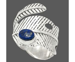 Adjustable Feather - Lapis Lazuli Ring size-7.5 SDR237083 R-1473, 5x7 mm